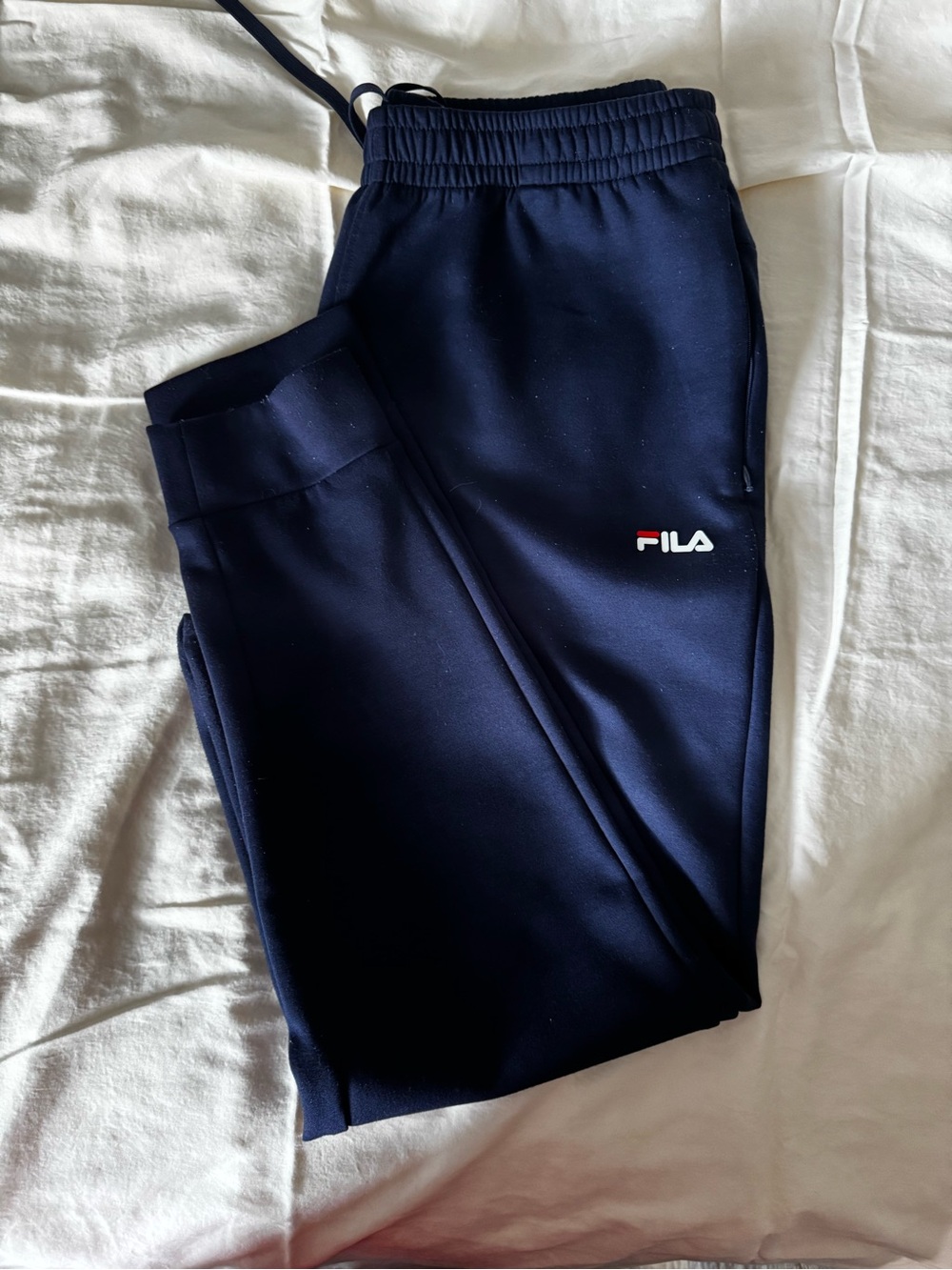 Fila Navy Drawstring Track Pants with Logo Tag
